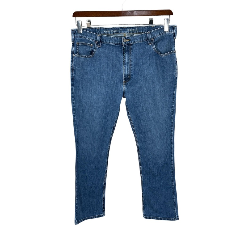 Carhartt Relaxed Fit Jeans Men Size 42x32 Western Blue Denim Workwear Utility